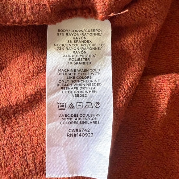 Lou & Grey SignatureSoft Cowl Neck Sweater Women’s XL Rust Orange Cozy Fall Knit - Picture 4 of 6